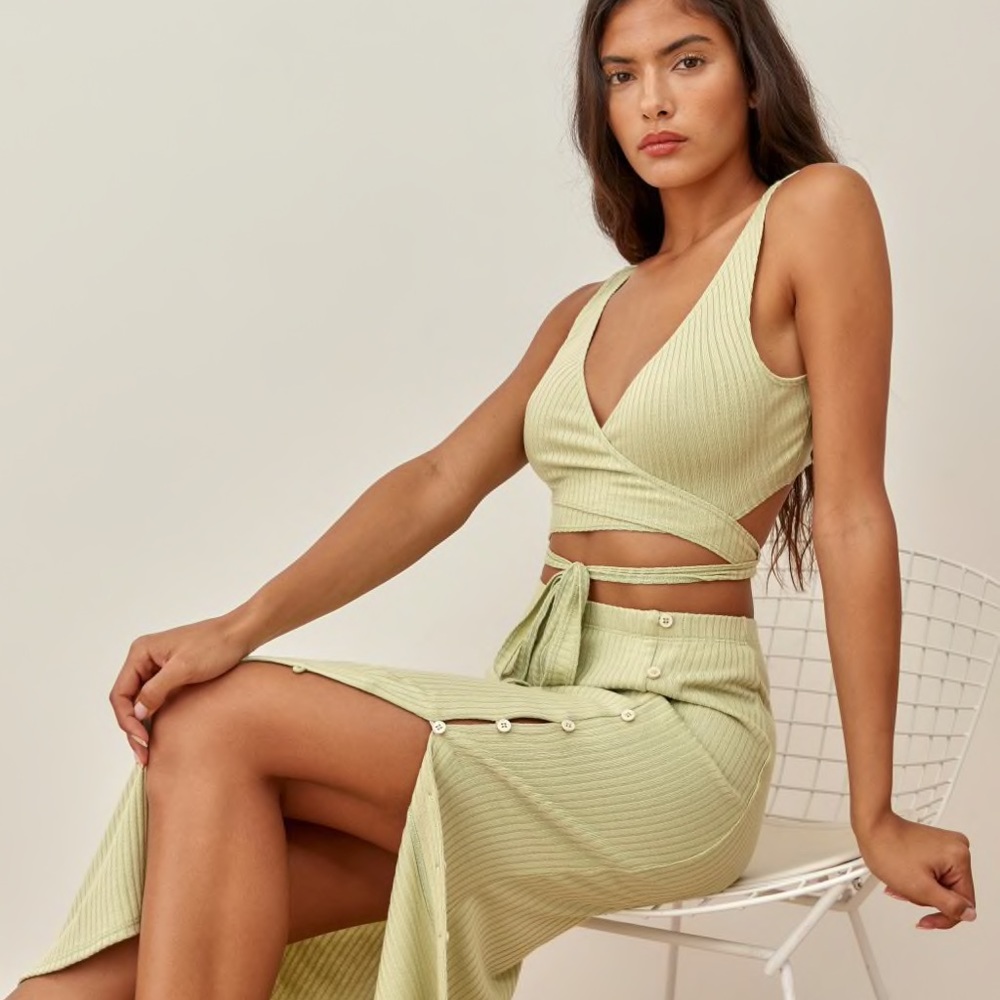 Reformation Jonny 2 Piece Midi Set Limon M 4/6